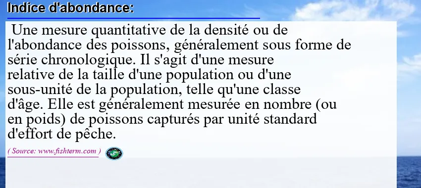 Image: Definition of indice d'abondance