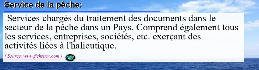 Image: Definition of administration chargée de la pêche