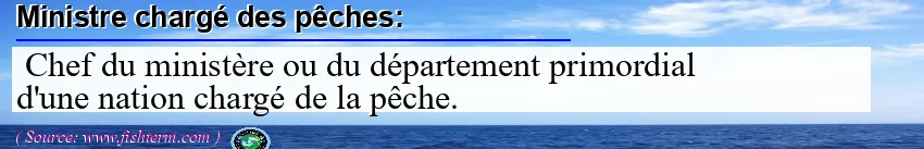 Image: Definition of ministre chargé des pêches Image: Definition of ministre chargé des pêches