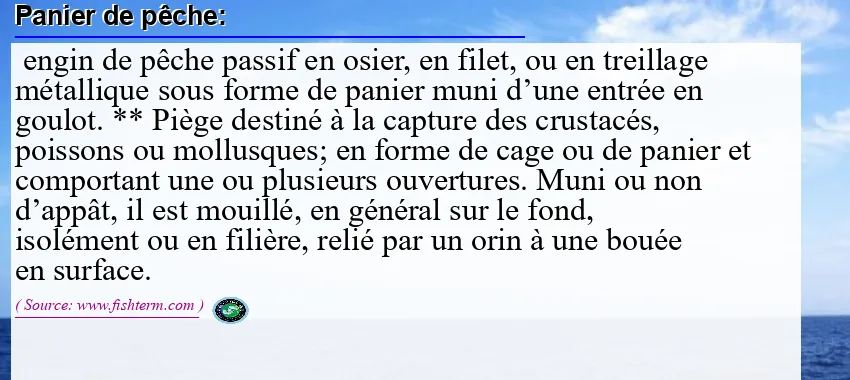 Image: Definition of panier