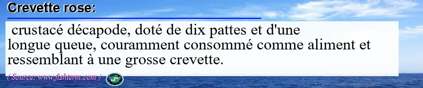 Image: Definition of crevette rose Image: Definition of crevette rose