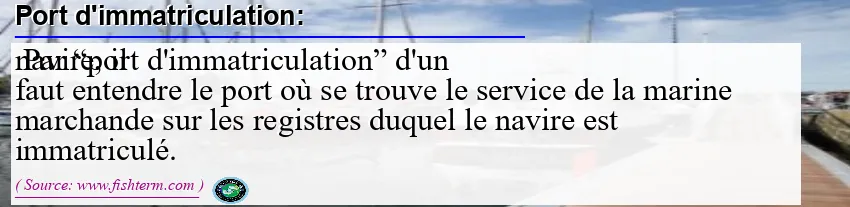 Image: Definition of port d'immatriculation