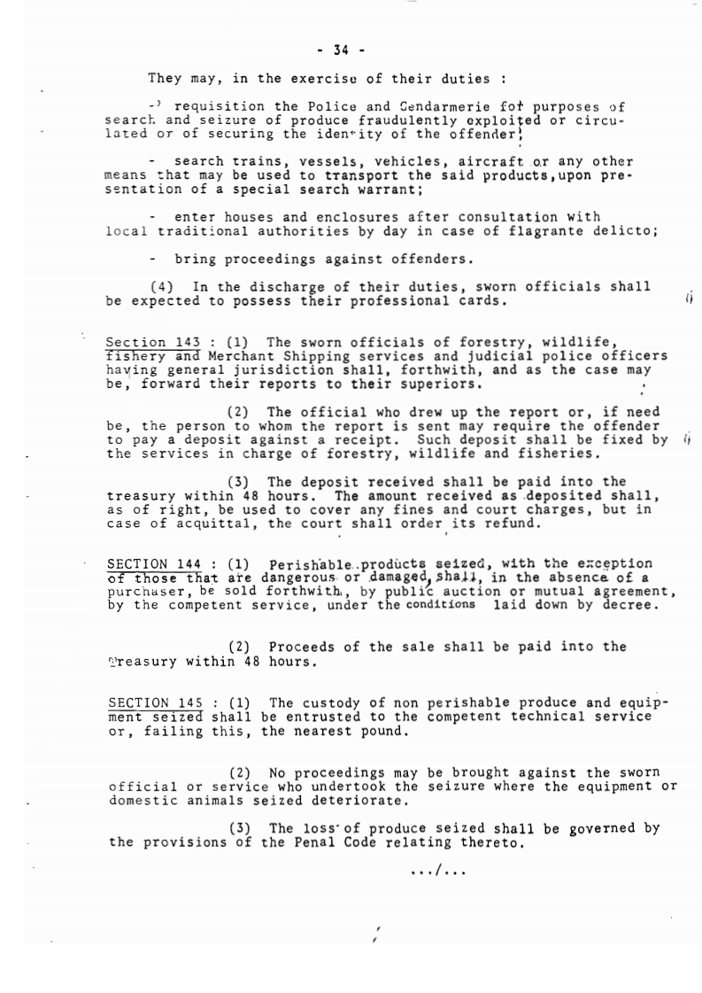 Law_No._94-01_on_Forestry_Wildlife_and_Fisheries_Page34 - aticles 142, 143, 144 & 145 