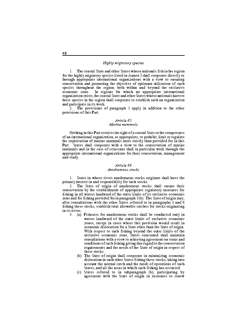 UNCLOS_en_Page42 - aticles 64, 65 & 66 